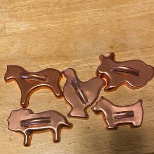 Copper color animal cookie cutters